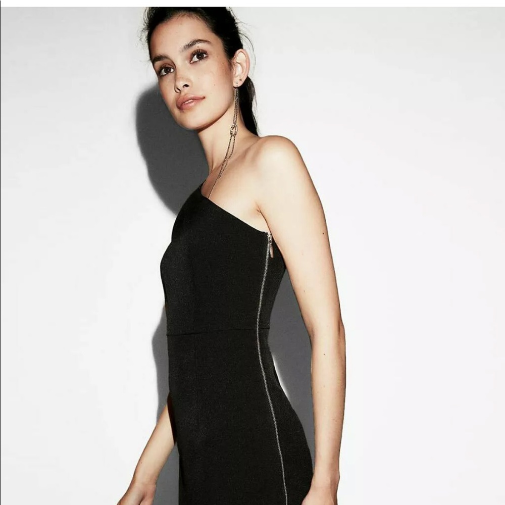 Express one shoulder side zip shealth dress